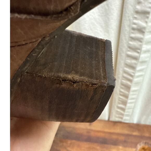 Naya Virtue Brown Leather Ankle Boots Women's Size 6 1/2 Buckle Zip Western Boho - Picture 11 of 14